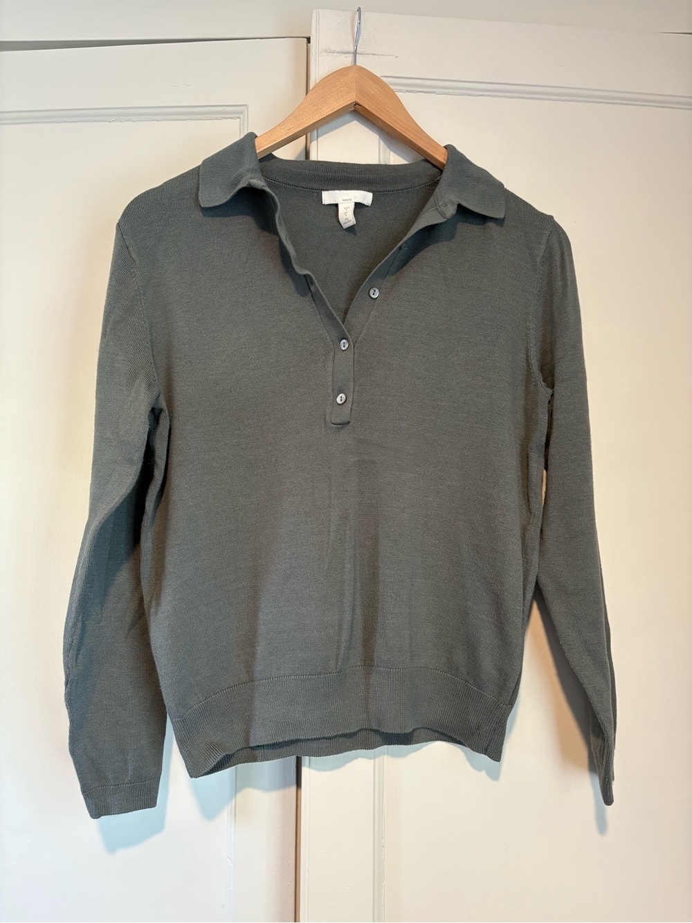 H&M Sage Green Collared Lightweight Sweater